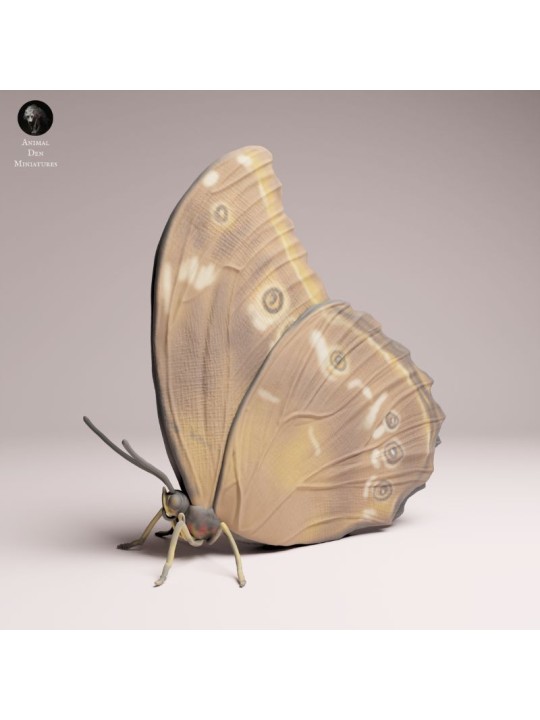 Perched Blue Morpho Butterfly Resin Miniature | Tropical Insect Figure