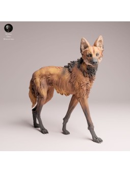 Maned Wolf Resin Miniature | Realistic South American Wildlife Figure
