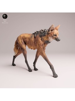 Walking Maned Wolf Resin Miniature | South American Wildlife Figure