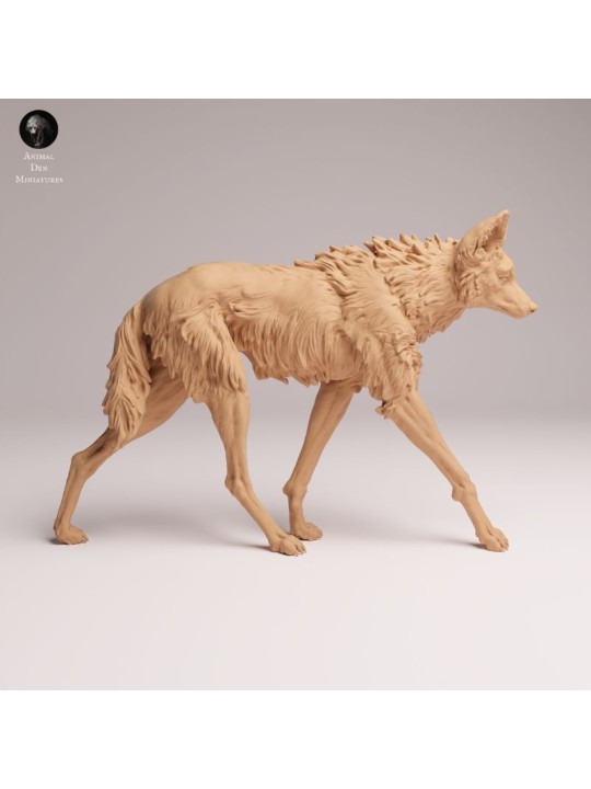 Walking Maned Wolf Resin Miniature | South American Wildlife Figure