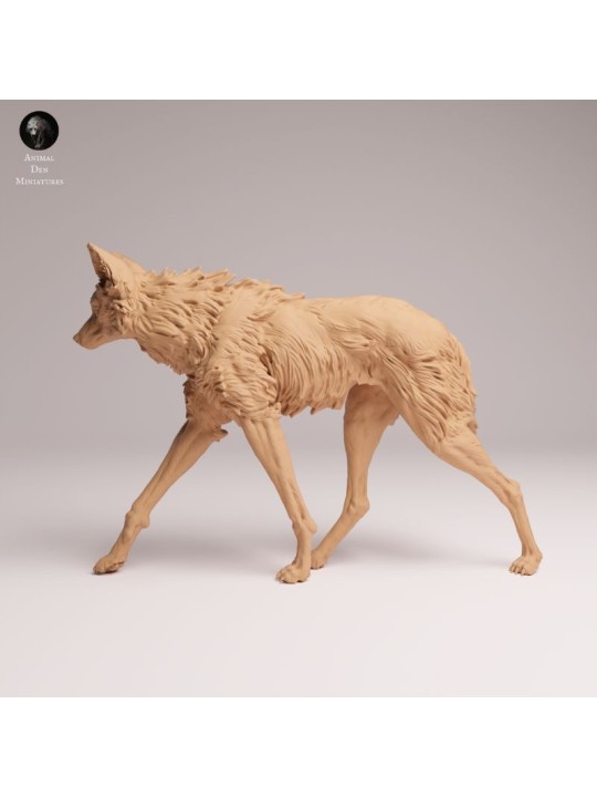 Walking Maned Wolf Resin Miniature | South American Wildlife Figure