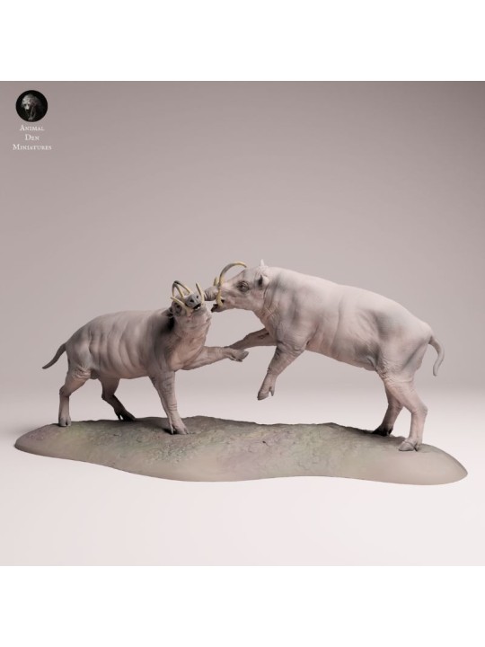 Babirusa Boar Fight Resin Scene | Asian Wildlife Diorama