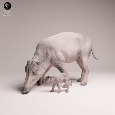 Babirusa with Piglet Resin Scene | Asian Wildlife Diorama