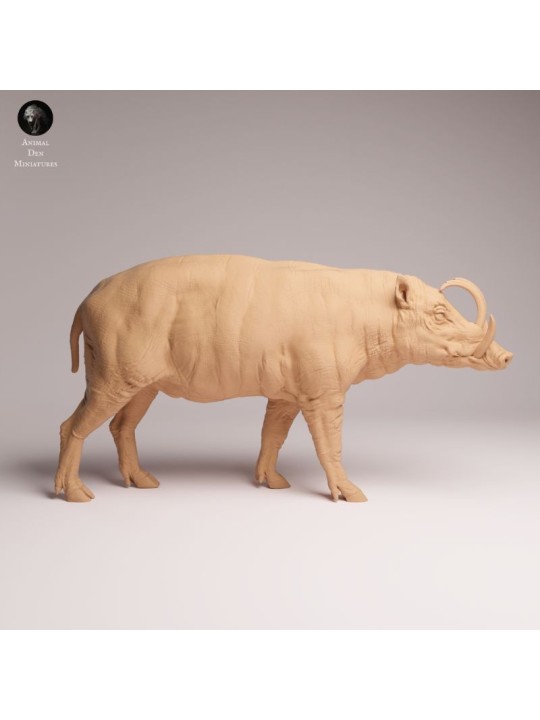 Jabalí Babirusa en Resina | Miniatura de Fauna Asiática Realista
