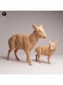 Pudu Doe with Fawn Resin Scene | South American Wildlife Diorama