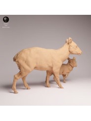 Cierva Pudú y Cervatillo en Resina | Escena de Fauna Sudamericana