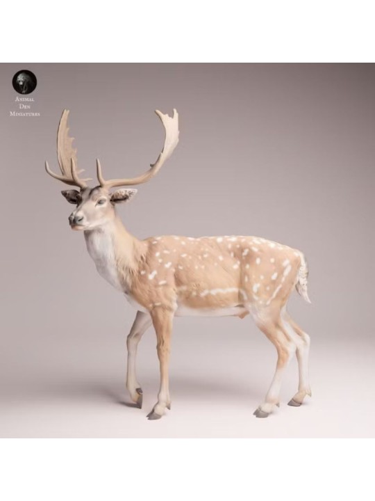 European Fallow Deer Resin Miniature | Realistic European Wildlife Figure