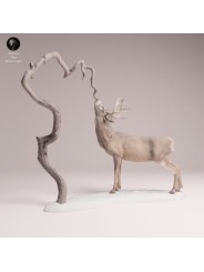White-tailed Deer Feeding Scene | Naturalistic Resin Diorama
