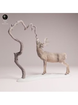 White-tailed Deer Feeding Scene | Naturalistic Resin Diorama