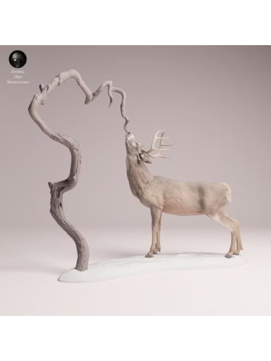 White-tailed Deer Feeding Scene | Naturalistic Resin Diorama