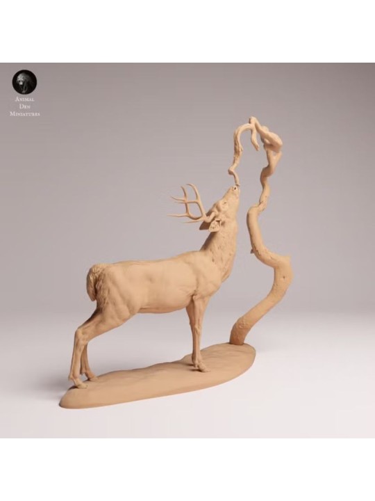 White-tailed Deer Feeding Scene | Naturalistic Resin Diorama