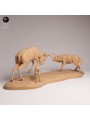 Mule Deer vs Grey Wolf Resin Scene | North American Wildlife Diorama