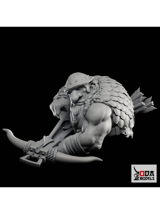 Ra'Gnok Busto 60 Mm | Enano Cazador Con 2 Cabezas