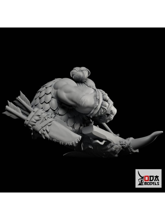 Ra'Gnok 60 Mm Bust | Dwarf Hunter With 2 Heads