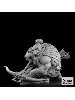 Ra'Gnok 60 Mm Bust | Fantasy Dwarf Hunter With 2 Heads