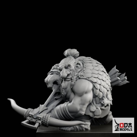 Ra'Gnok 60 Mm Bust | Fantasy Dwarf Hunter With 2 Heads