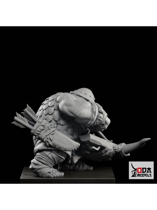 Ra'Gnok Busto 60 Mm | Enano Cazador Fantasy Con 2 Cabezas