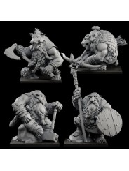 Pack Brotherhood Of Boar 60 Mm | 4 Enanos Fantasy En Resina
